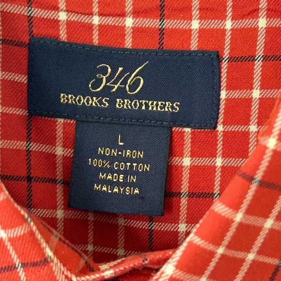 Brooks Brothers 346 Original Long Sleeve Button Shirt Plaid Sz L - Picture 5 of 6